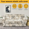 thumbnail image 6 of Visit the EUWBSSR Store 4 Pieces Stretch Sofa Cover 3 Seater Couch Cover Printed Sofa Slipcover with 3 Separate Cushion Covers Washable Sofa Slip Covers for Living Room Home with Pets and Kids, 6 of 11