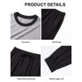 thumbnail image 2 of GIRUNS Men's Pajamas Set Long Sleeve Sleepwear Jogger Pants Soft Loungewear with Pockets Black XL, 2 of 7