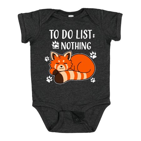 

Inktastic Red Panda to Do List Nothing Boys or Girls Baby Bodysuit