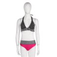 thumbnail image 3 of Traje de baño bikini vintage con flecos de talle alto YONGSHENG lunares Rojo y negro S M L XL, 3 of 5