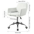 thumbnail image 3 of WKWKER Modern Velvet Desk Chair Home Comfy Makeup Office Chair with Wheels Adjustable Swivel Armchair with Backrest for Counter Living Room Computer Vanity Bedroom Salon Studio Shop Lab (Off White), 3 of 7