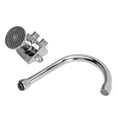 thumbnail image 2 of Grifo de lavabo con pedal para fregadero de cocina, grifo de pie para montaje en suelo, juego de grifo con pedal, doble salida de agua, 2 of 14