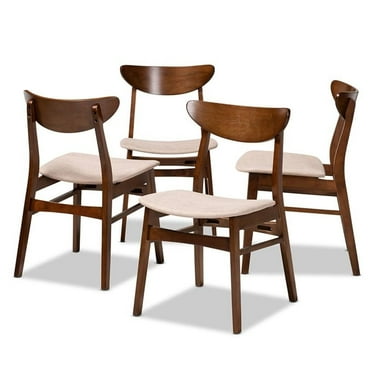 Bowery Hill Beige Upholstered Wood 4-Piece Dining Chair Set