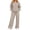 01-Khaki, variant on yillto Women Tracksuit Set Sweatshirt Crew Neck Pockets and Casual Jogger Sweatpants 2 Piece Sweatsuit