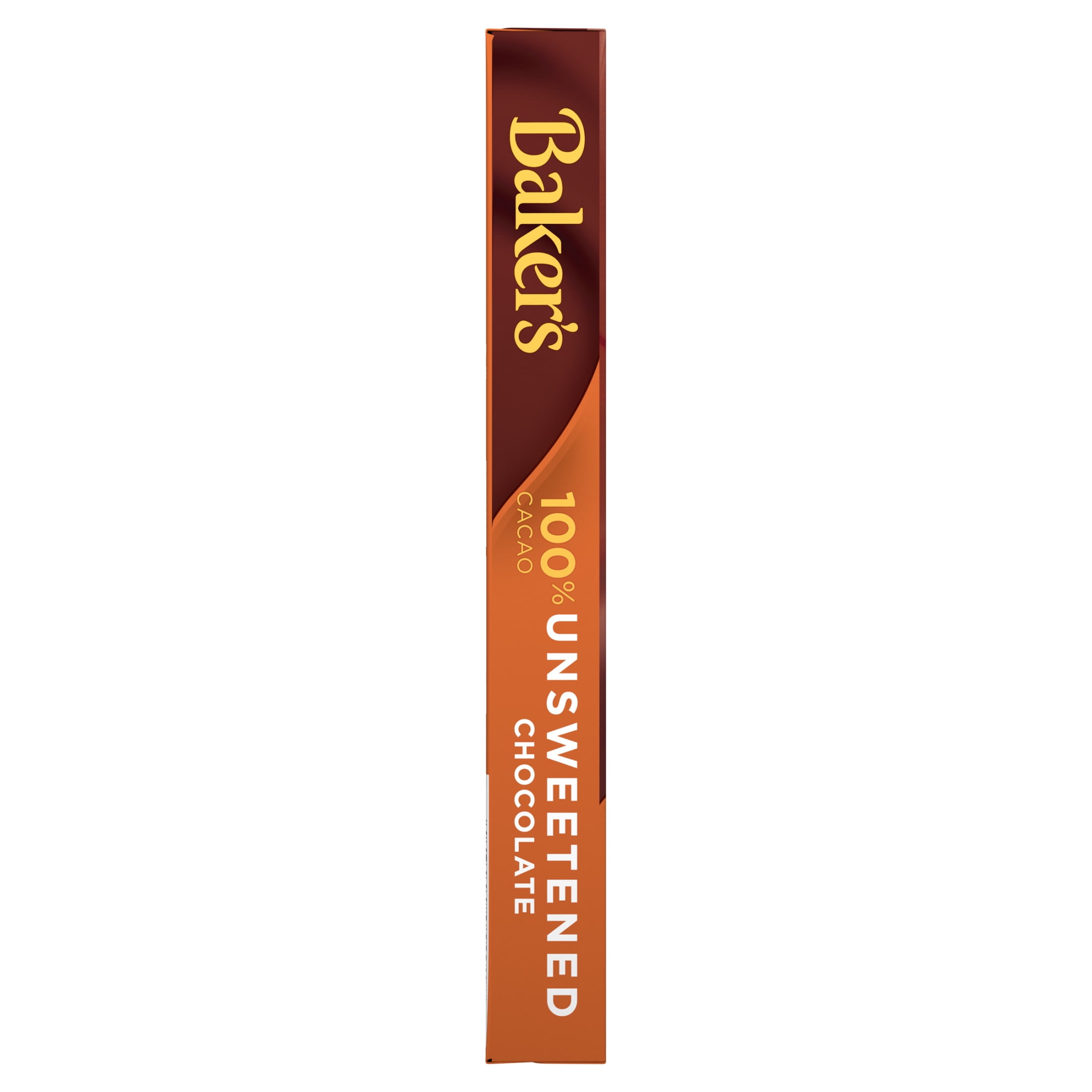 (3 pack) Baker's Unsweetened Chocolate Premium Baking Bar with 100 % Cacao, 4 oz Box