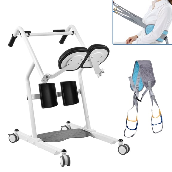 Mobility Sit to Stand Patient Lift, Sit to Stand Lift Patient Transport Unit for Elderly, Ergonomic Transport Chair Stand Assist for Seniors, Adults & Disabled 220 lb Capacity