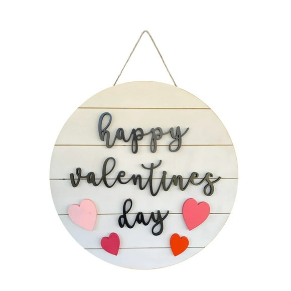 TIELUTT Happy Valentine's Day Shiplap Sign Car with Heart Wood Door for Front Door Hanging Signs Welcome Sign for Front Porch Outdoor Antique Decorations for Living Room Door Decorations Valentine