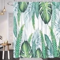 thumbnail image 2 of Green Leaves Design Shower Curtain + Hooks- Waterproof Shower Curtain with Hooks Home Bathtub Decoration, 2 of 10