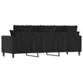 thumbnail image 3 of vidaXL 3-Seater Sofa Black 180 cm Velvet, 3 of 5