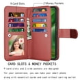 thumbnail image 3 of For Moto G Power 5G 2025 Case, Motorola Moto G Power 5G 2025 Wallet Case with Card Holder and Lanyard for Women Men, Ebizware Magnetic Flip Detachable Leather Cell Phone Cover - Wine Red, 3 of 8