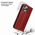 thumbnail image 4 of Dteck for iPhone 15 Plus Wallet Case, Shockproof PU Leather Flip Folio Case with Card Holders RFID Blocking Kickstand TPU Inner Shell Clasic Phone Cover for Men Women, Red, 4 of 8