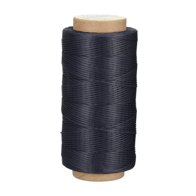 Unique Bargains Fil à Coudre en Cuir 186 Yards 210D/1mm Corde Cirée en Polyester, Charbon