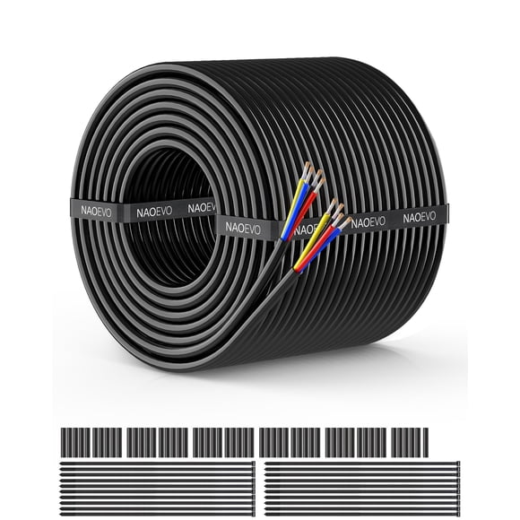 Cable NAOEVO, calibre 14, 4 conductores, PVC trenzado de 4 núcleos, 30 m