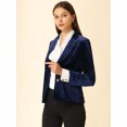 thumbnail image 4 of Chaqueta de terciopelo Allegra K Azul oscuro XS Para Mujer, 4 of 6