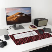 Rateoe Sexy Red Lips Kiss Print Mouse Pad - Extended Large Gaming Mousepad,Non-Slip Stitched Edge,16x29.5 Inch