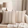 thumbnail image 2 of Unique Bargains Pack of 2 Striped Soft Cozy Cushion Cases Pillow Covers 20" x 20" Black, 2 of 7