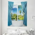 thumbnail image 1 of Country Tapestry, Rural View from the Window Reflection in Water Lake Tree in Summertime, Wall Hanging for Bedroom Living Room Dorm Decor, 60W X 80L Inches, Slate Blue Green White, by Ambesonne, 1 of 2