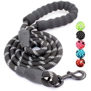 2/4/5/6 FT Dog Leash with Comfortable Padded Handle and Highly Reflective Threads for Small Medium and Large Dogs (5FT-1/2", Grey)