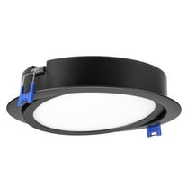 Maxxima 6 in. 5 CCT Ultra-Thin Recessed LED Gimbal Downlight, Color Selectable, Canless