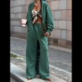 thumbnail image 4 of Conjuntos de Dos Piezas para Mujer, Cárdigan de Color Liso Moderno, Chaqueta de Larga y Pantalones de Pierna , Trajes Deportivos. Verde S, 4 of 10