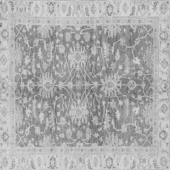 Ahgly Company Indoor Square Abstract Gray Modern Area Rugs, 6' Square