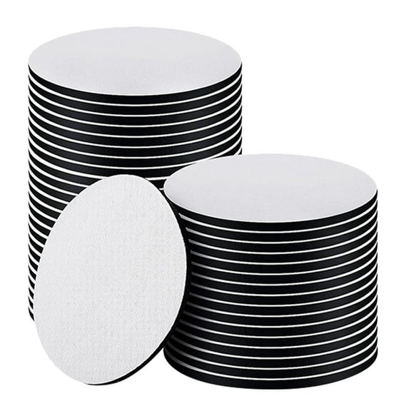 MRLESS 50PCS Thermal Sublimation Coasters DIY Crafts Painting Heat Transfer Cup Coasters Sublimation Blanks Coasters Round Sublimation Blank Cup Mat for DIY Crafts