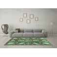 thumbnail image 3 of Ahgly Company Indoor Square Abstract Turquoise Blue Modern Area Rugs, 6' Square, 3 of 4