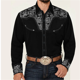 thumbnail image 1 of Camisa vaquera informal de estilo occidental para hombre, camisa vaquera de estilo occidental, informal, para exteriores, calle, uso diario, otoño e invierno, con puños y manga larga, 1 of 6