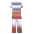 thumbnail image 4 of Jamicy Pyjama Confortable pour Femmes Ensemble Mode Décontracté Ample Imprimé Col Rond Boutonné Manches Courtes avec Pantalon Court Ensemble de Pyjama pour Femmes, 4 of 5
