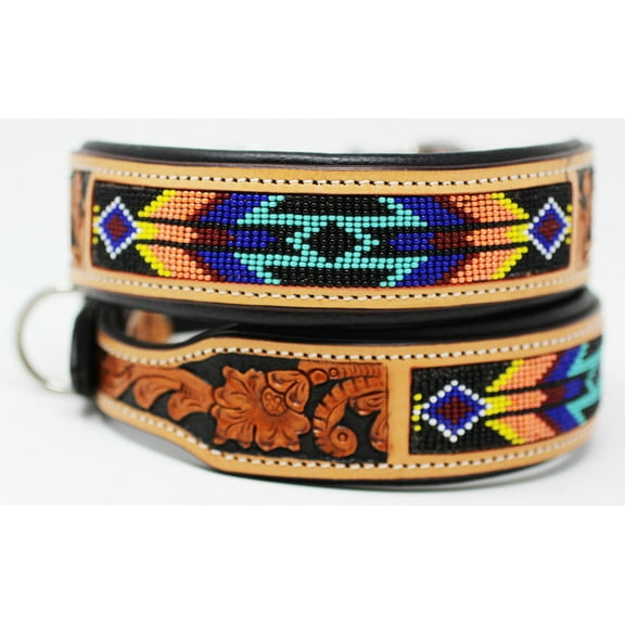 Large 21'-25"' Dog Puppy Collar Genuine Cow Leather Padded Canine  6069TL