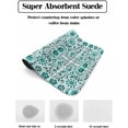 thumbnail image 2 of Teal Boho Dish Drying Mat for Kitchen Counter, Super Absorbent Quick Dry Coffee Bar Mat Pad Thin Diatomaceous Sink Mat Non Slip Dish Drainer Mat 23.5x15.5 Ethnic Tribal Floral Abstract Art Aesthetics, 2 of 6