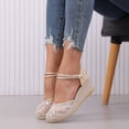 thumbnail image 6 of YLYL Womens Espadrilles Sandals Ankle Strappy Wedge Heel Closed Toe Comfy Casual Summer Shoes, 6 of 9