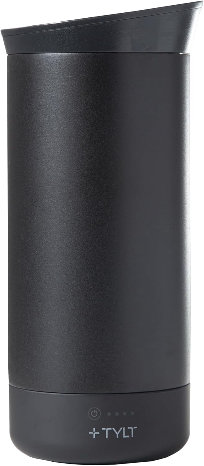 Tylt Power Hydration Mug + Power Bank + Wireless Charger 5,700 mAh Battery Give 2 Full Phone Charges Black