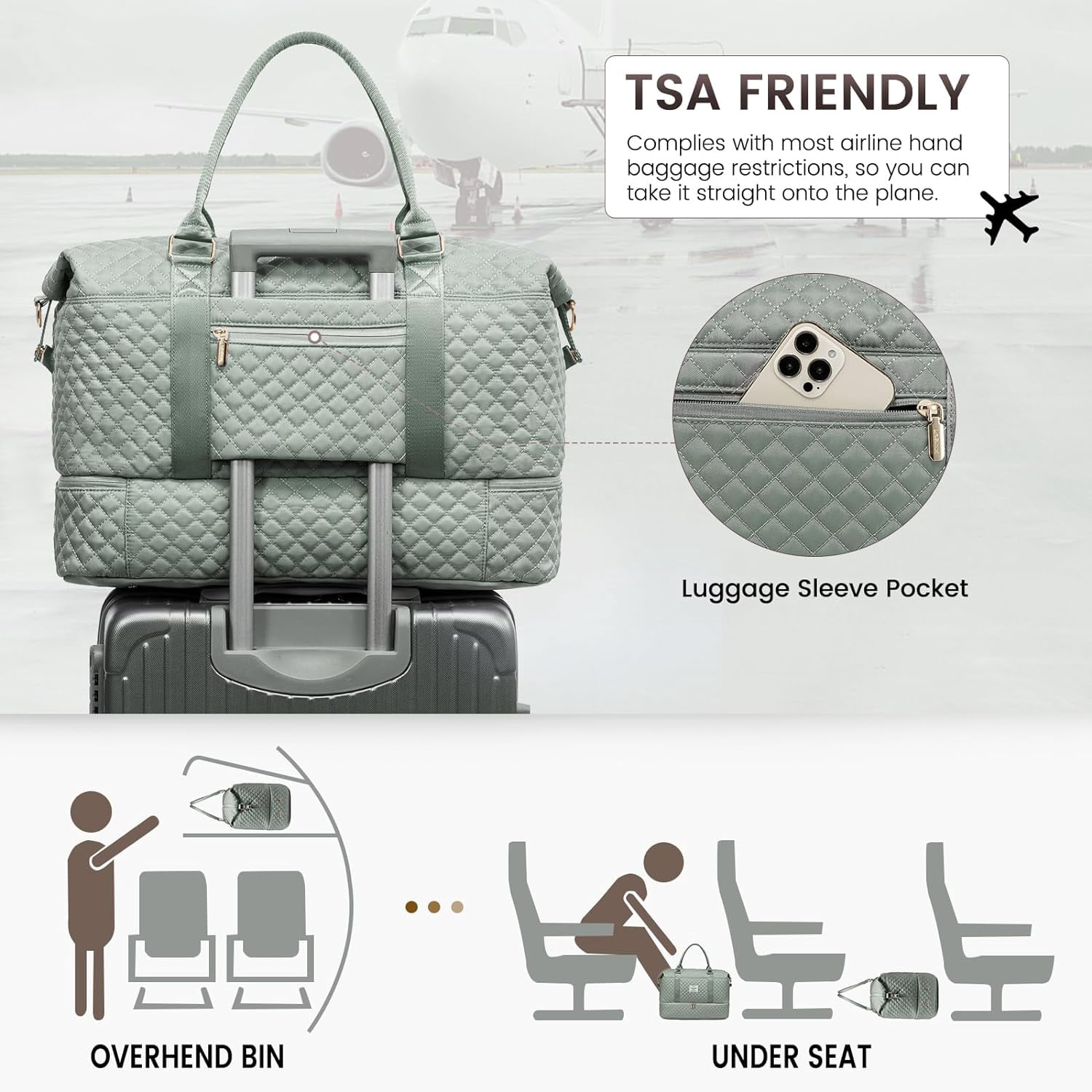 Travel Duffle Bag,Weekender Bags for Women with Shoe Compartment，Carry on Overnight Bag with Toiletry Bag,Gym Duffel Bag with Wet Pocket, Hospital Bags for Labor and Delivery