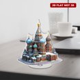 thumbnail image 4 of Rotating acrylic piece featuring a detailed stained glass Russian onion-domed cathedral in a snow-covered square with vivid jewel-like colors, 4 of 8