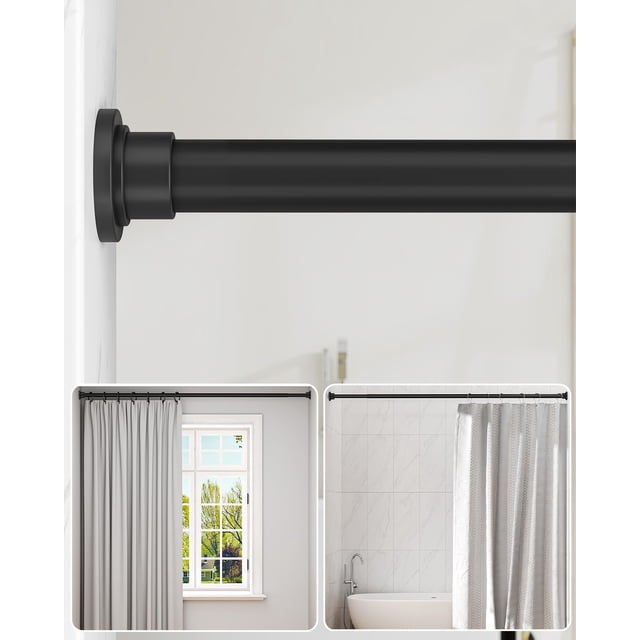 ALLZONE Tringle de Douche à Tension Robuste 42-83 Pouces pour Salle de Bain, Fenêtre, Antidérapante, Réglable avec Tringle à Ressort Solide pour Placard, Entrée