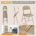 thumbnail image 3 of Vebreda Padded Metal Folding Chair, 4-Pack, Kahki, 3 of 8