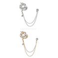 thumbnail image 1 of Rhinestone Hombres Cadena Colgante Broche Pin Borlas Plata+ Imitación para Hombre Colgante D Yinane Broche de cadena colgante, 1 of 8
