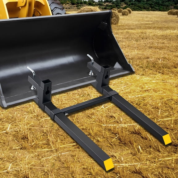 43" 2000lbs Pallet Forks Clamp On Tractor Forks w/Adjustable Bucket Forks