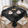 thumbnail image 2 of Halloween Tablecloth 60 x 60 Inch Square Black Cobweb Table Cloth Dust-Proof Wrinkle Resistant Rustic Halloween Tablecloth for Holiday Kitchen Dining Room Party Picnic Indoor Outdoor, 2 of 6