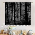 thumbnail image 3 of Forest Curtains, Gothic Natural Scenery Fantasy Dark Black Misty Foggy Mysterious Forest Woodland Tree Art Printed Window Drapery Treatments for Bedroom Living Room Home Halloween Decor,42"x63" Inch, 3 of 5