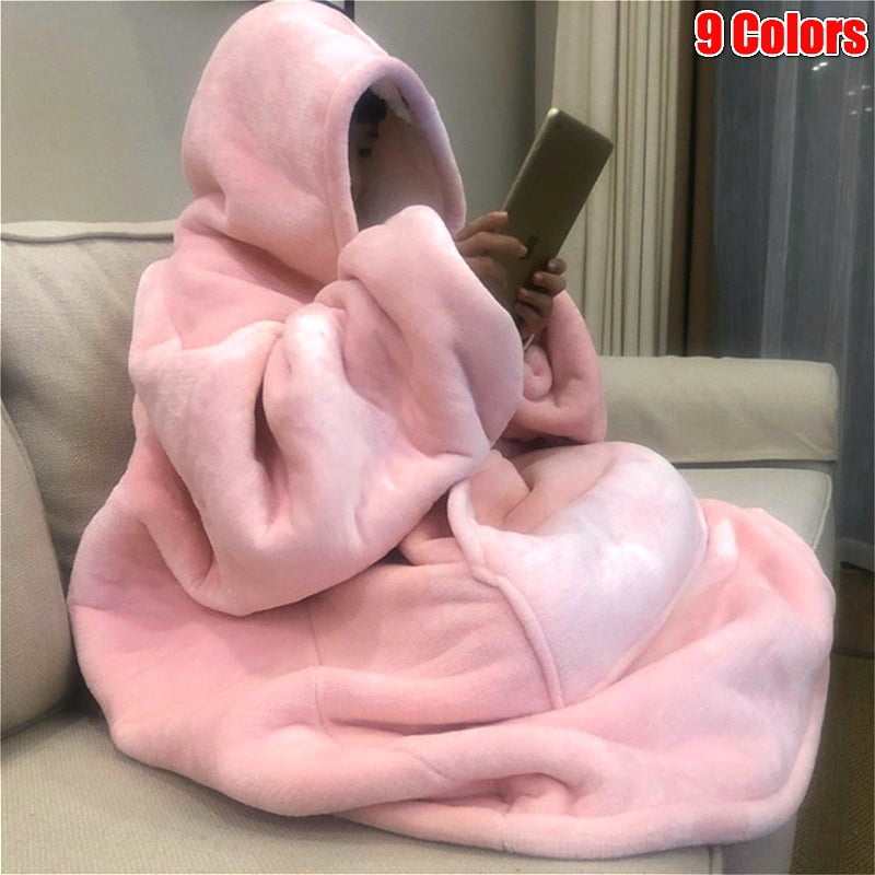 Ultra Plush Blanket Hoodie Soft and Warm Blanket Hooded Robe Spa Bathrobe Sweatshirt Fleece Pullover Blanket Walmart