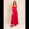 thumbnail image 4 of Vestido Bohemio de Verano para Mujer, Bordado, Sin Mangas, Fruncido, Holgado, para Playa y Vacaciones Rojo S, 4 of 8