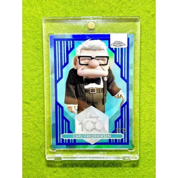 Carl Fredricksen of UP Disney 100 BLUE REFRACTOR #/75 SSP CARD 2023 Topps Chrome
