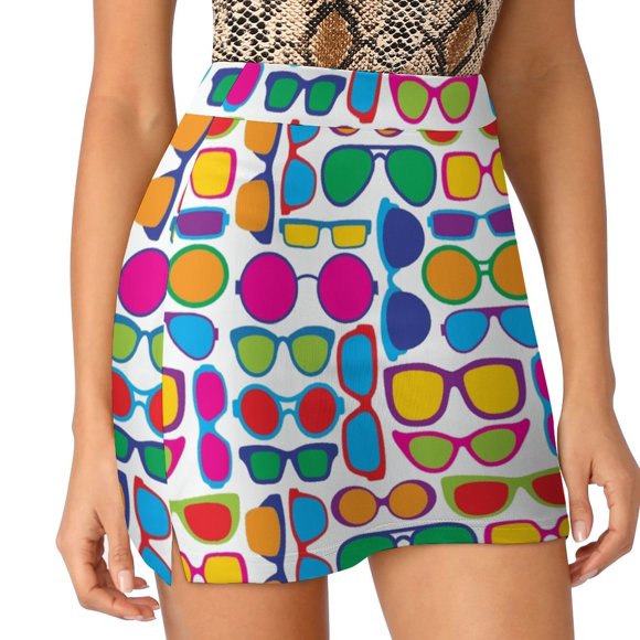 Eyeglasses Pattern Women's skirt Y2K Summer Clothes 2022 Kpop Style Trouser Skirt With Pocket Eyeglasses Glasses Frames