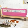 thumbnail image 4 of Babyjoy 71" Long Bed Rail for Toddlers with Removable Cover Breathable Mesh & Crossbar Pink, 4 of 10