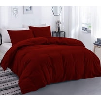 DNG Creations 5 Piece Duvet Cover with Zipper & Corner Ties - 100% Egytian Cotton, 800 Theads Count ( Full/Queen - Solid Burgundy )