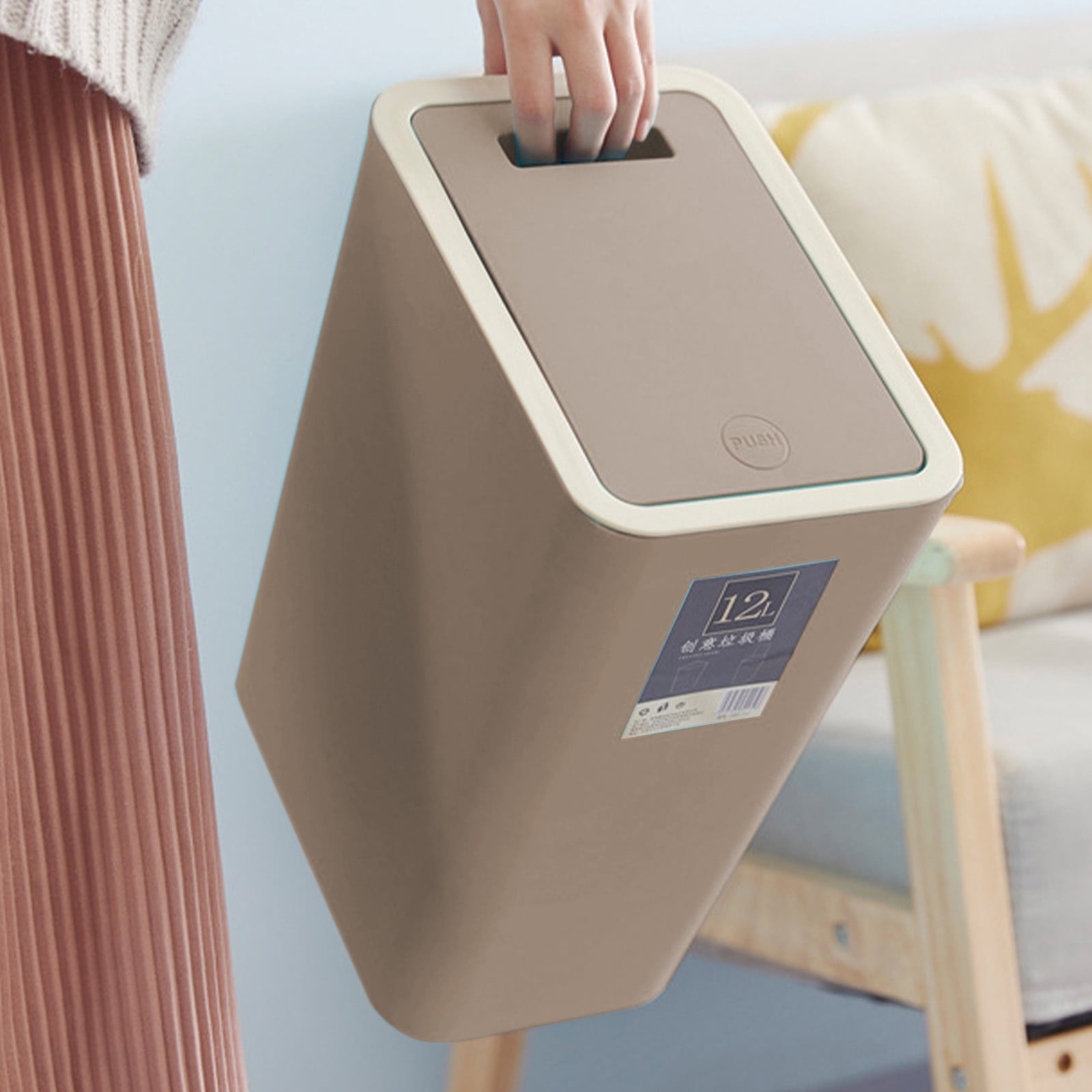 Miogawg Bathroom Trash Can With Lid, Slim Garbage Can, Small Trash Bin Waste Basket For Kitchen, Bedroom, Living Room, Office