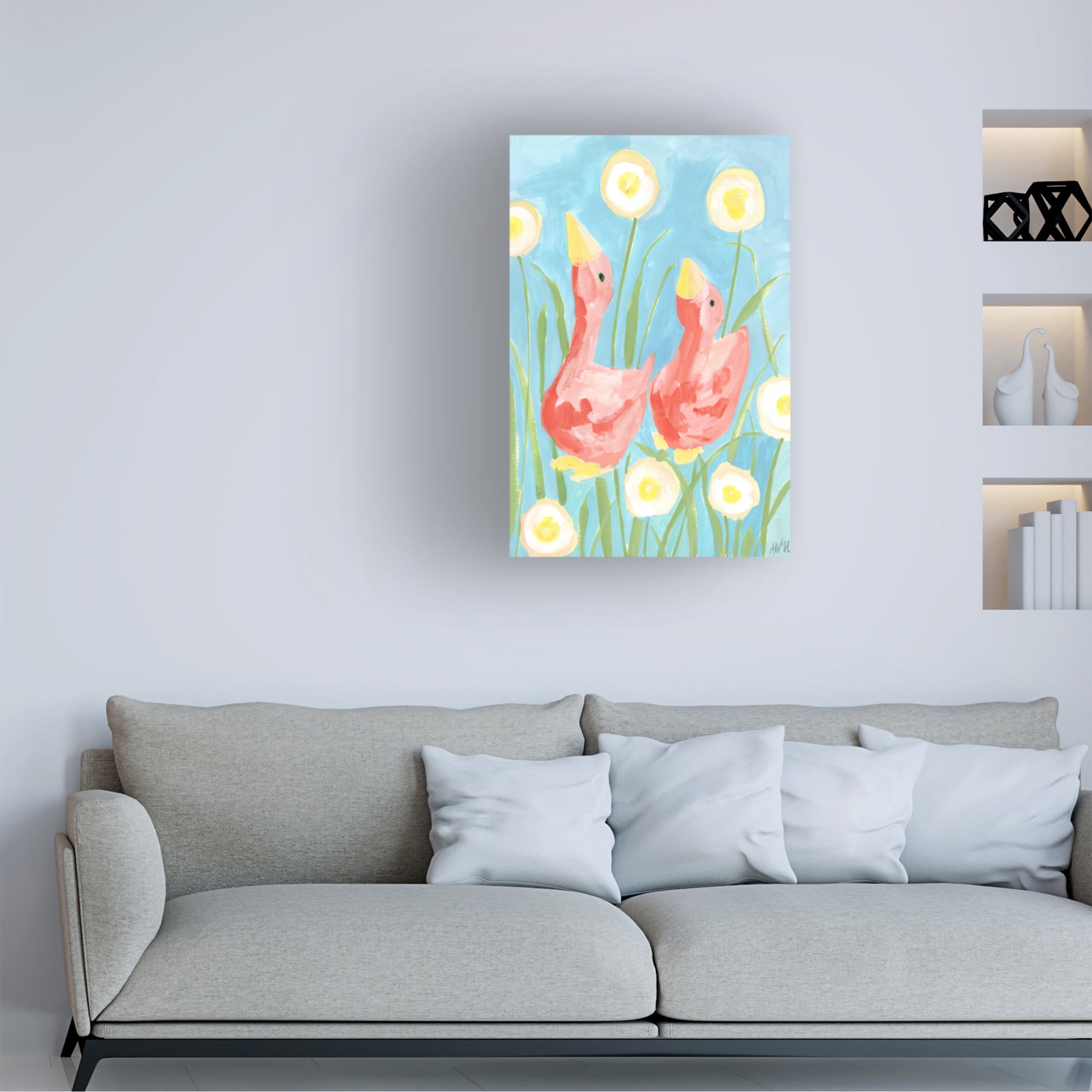 Trademark Fine Art Ania Zwara  Coral Gees In The Garden Canvas Wall Art