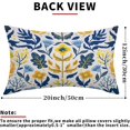 thumbnail image 2 of Blue Yellow Floral Pillow Covers 12x20 Set of 2 Flower Block Print Decorative Lumbar Throw Pillowcases Outdoor Spring Summer Farmhouse Rectangle Cushion Cases Decor for Home Couch Sofa Bed, 2 of 6